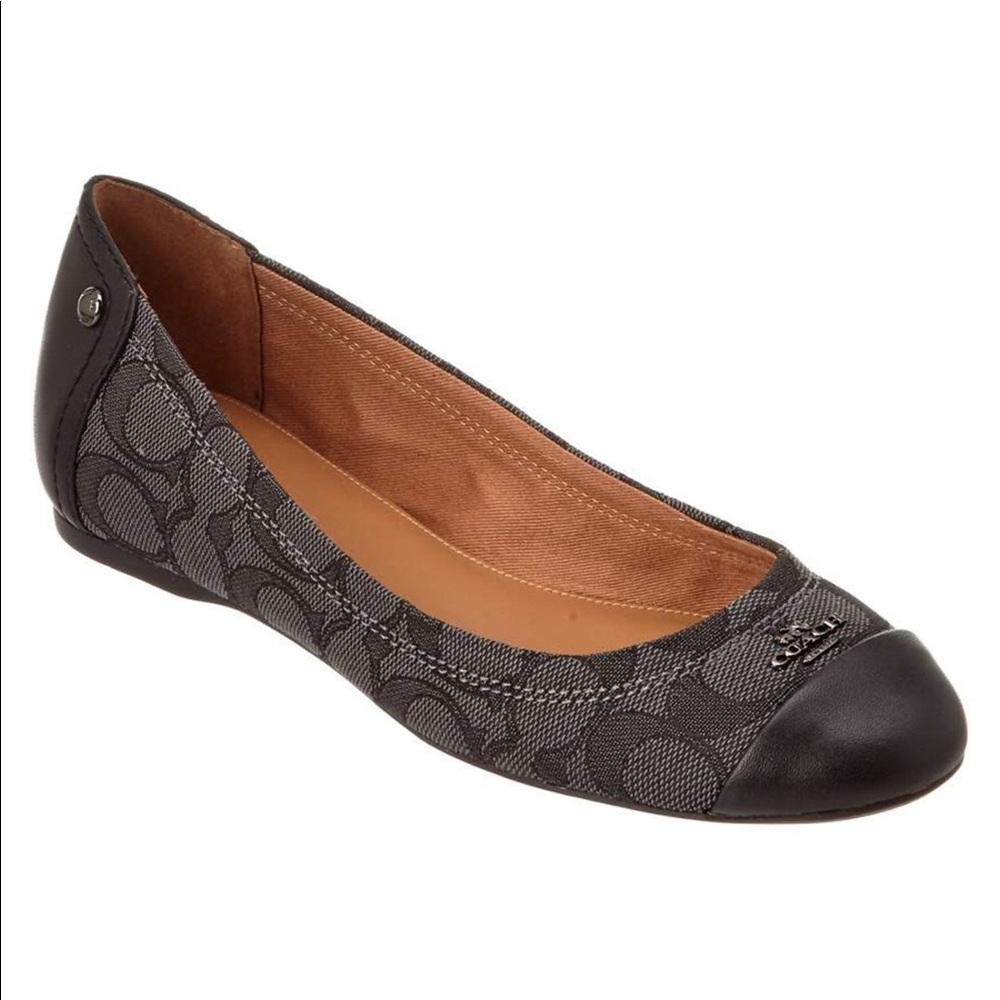 NWT COACH BLACK SMOKE CHELSEA FLATS